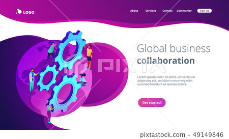 International business isometric 3D landing page. 49149846