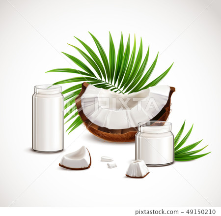 Coconut Realistic Composition  49150210