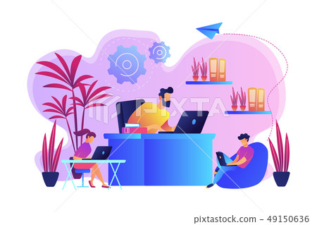 Biophilic design in workspace concept vector illustration. 49150636