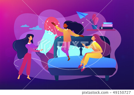 Pajama party concept vector illustration. Pajama party concept vector illustration. 49150727