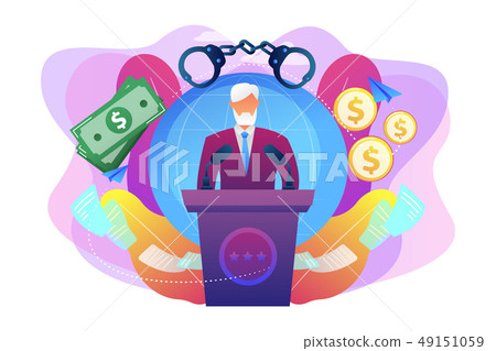 Political corruption concept vector illustration. - Stock Illustration ...
