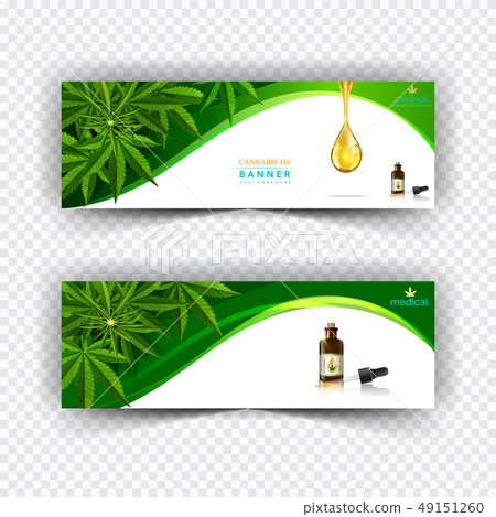 Banner plant and cannabis oil drop, bottle vector. Banner plant and cannabis oil drop, bottle vector. 49151260