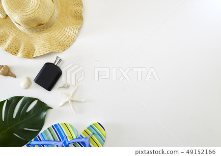 Holiday summer flat lay background Holiday summer flat lay background 49152166