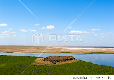 Savannah landscape with river in the National park Savannah landscape with river in the National park 49152410