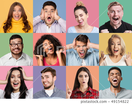 People emotions collage People emotions collage 49154822