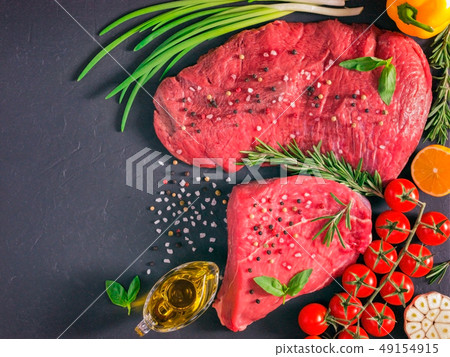 raw meat on dark background 49154915