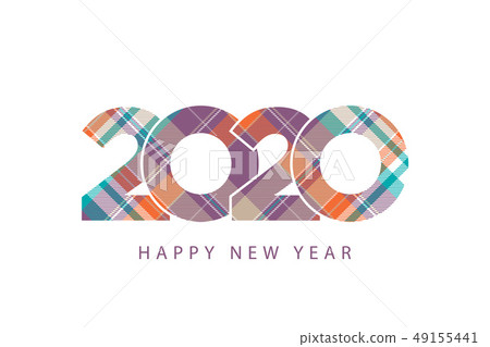 Tartan plaid orange blue texture 2020 happy new Tartan plaid orange blue texture 2020 happy new 49155441