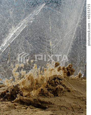 Broken glacier or an ice shelf. Reflection in ice Broken glacier or an ice shelf. Reflection in ice 49155755