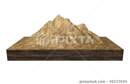 Cross section of ground with mountain. Isolated on Cross section of ground with mountain. Isolated on 49157034