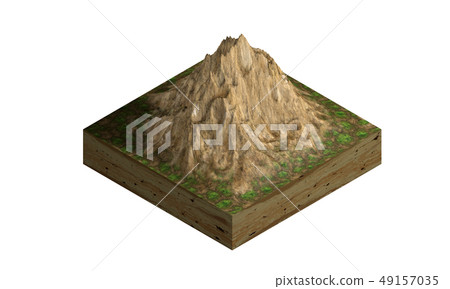 Cross section of ground with mountain. Isolated on Cross section of ground with mountain. Isolated on 49157035