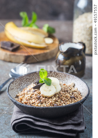 Healthy breakfast bowl. Healthy breakfast bowl. 49157557