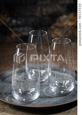 Empty transparent glasses 49157559