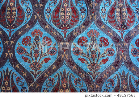 Traditional Turkish carpet. Floral pattern 49157565