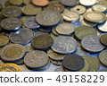 Collection of different coins background. 49158229