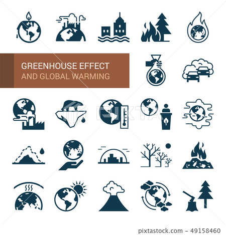Different variants of environmental icons on the theme of ecology in flat style isolated on white 49158460