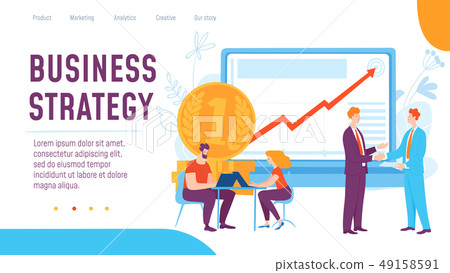 Vector concept business strategy creative business illustration with working people. Vector concept business strategy creative business illustration with working people. 49158591