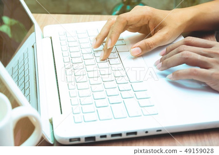 Woman using laptop computer. Online marketing Woman using laptop computer. Online marketing 49159028