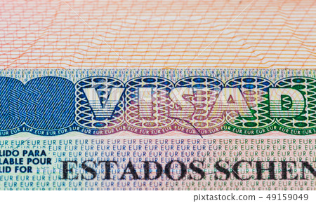 Europe schengen visa in passport 49159049