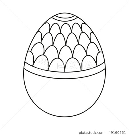 Line art black and white easter egg with pattern Line art black and white easter egg with pattern 49160361