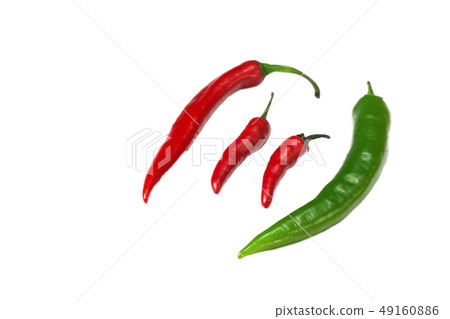 Group of green and red chilly peppers. Group of green and red chilly peppers. 49160886