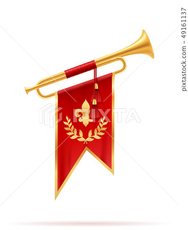 king royal golden horn trumpet vector illustration 49161137