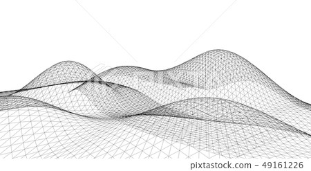 Abstract terrain wireframe landscape background. Abstract terrain wireframe landscape background. 49161226