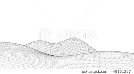 Abstract terrain wireframe landscape background. Abstract terrain wireframe landscape background. 49161237