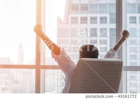 Business achievement concept with businessman Business achievement concept with businessman 49161772