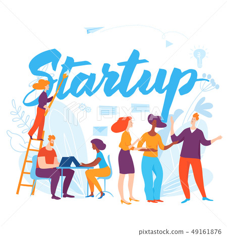 Sturtup concept business illustration with cartoon people 49161876