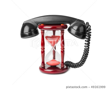 Vintage telephone and hourglass 49161999