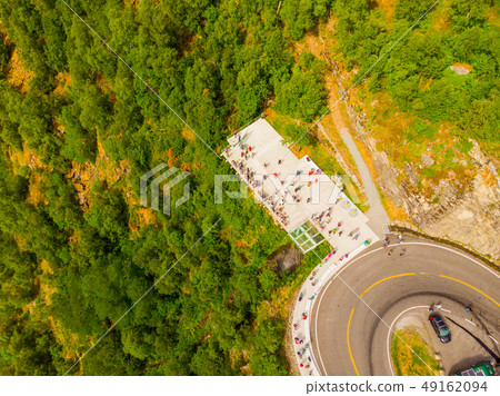 Aerial view. Ornesvingen viewpoint parking area Aerial view. Ornesvingen viewpoint parking area 49162094