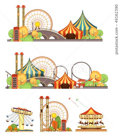 Amusement park circus set Amusement park circus set 49162390