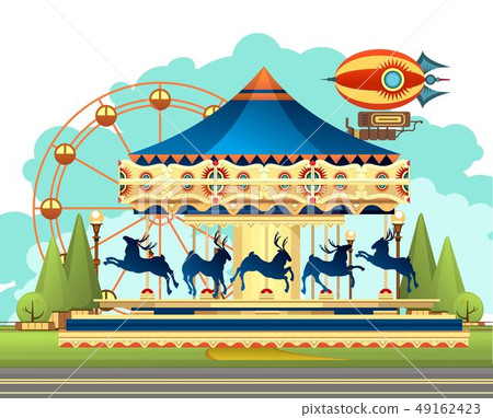 Amusement park carousel Amusement park carousel 49162423