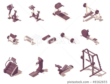 Vector isometric gym exercise machines set 49162655