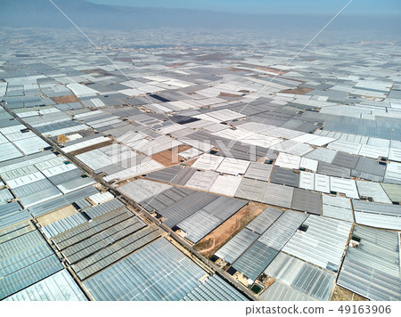Aerial view greenhouses Aerial view greenhouses 49163906