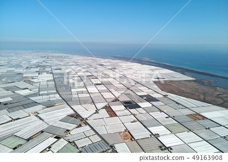 Aerial panorama greenhouses Aerial panorama greenhouses 49163908