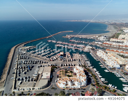 Aerial drone view Almerimar port and seascape Aerial drone view Almerimar port and seascape 49164075