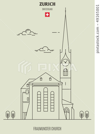 Fraumunster church in Zurich, Switzerland. 49165801
