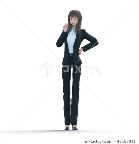 Business suit women pants look perming3DCG illustrations material 49165931
