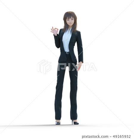 Business suit women pants look perming3DCG illustrations material 49165932