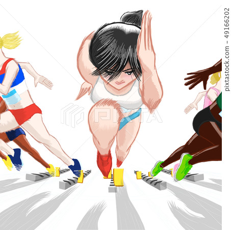 start! Track short distance without background without track with other competitors 49166202