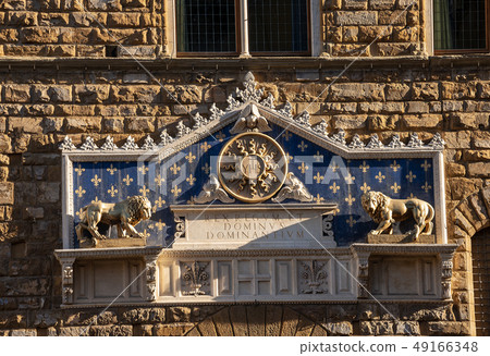 Detail of Palazzo Vecchio - Florence Tuscany Italy 49166348