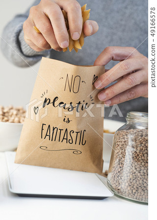 text no plastic is fantastic in a paper bag 49166578