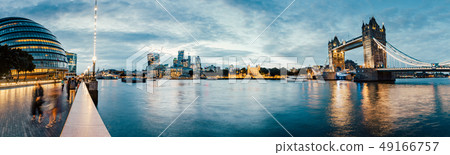 Banks of river Thames in London 49166757