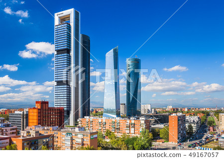 Madrid, Spain financial district skyline. 49167057