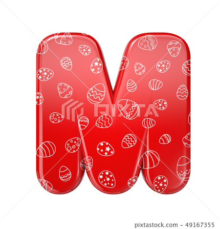 Easter egg letter M - Capital 3d red and white - Stock Illustration ...