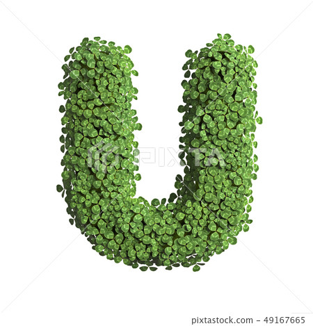 clover letter U - Capital 3d spring font - clover letter U - Capital 3d spring font - 49167665