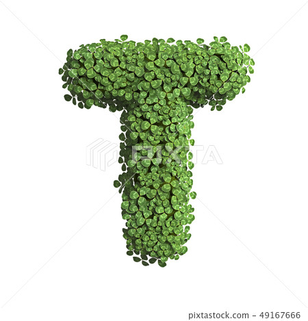 clover letter T - Uppercase 3d spring font - clover letter T - Uppercase 3d spring font - 49167666