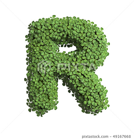 clover letter R - Uppercase 3d spring font - clover letter R - Uppercase 3d spring font - 49167668