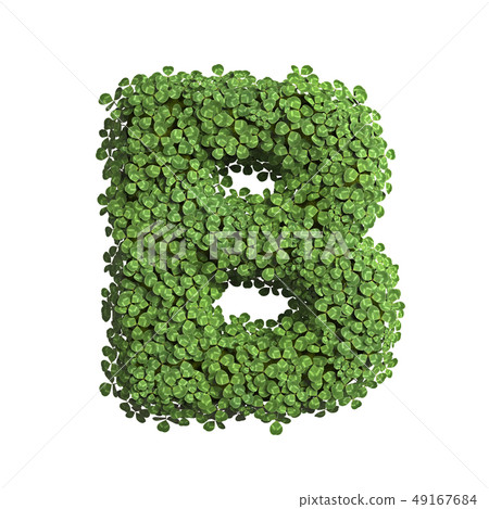 clover letter B - Capital 3d spring font - clover letter B - Capital 3d spring font - 49167684
